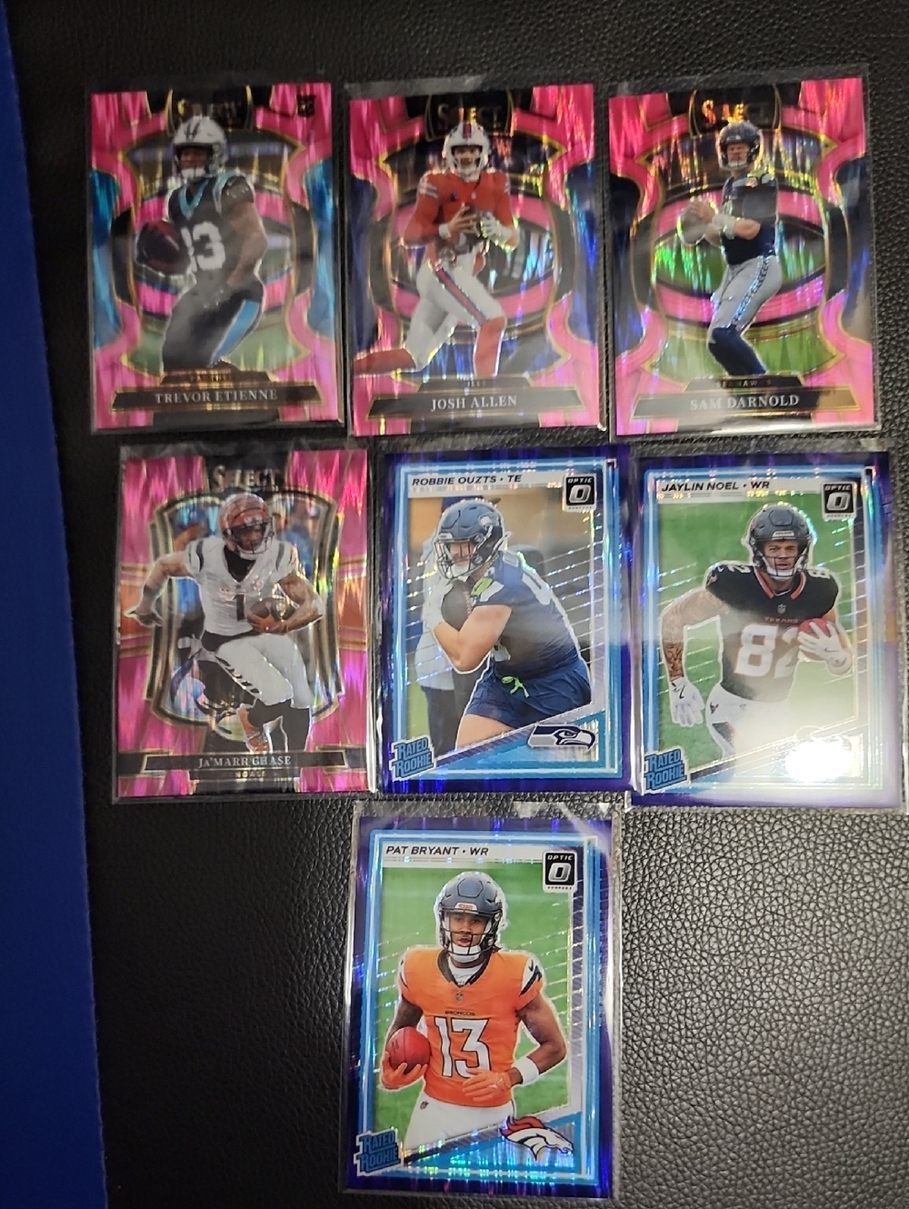 7 Card Lot Of Select Pink Shock And Optic Purple Shock
